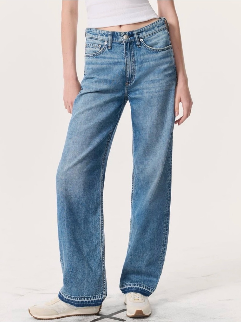 rag & bone Light Blue Wide Leg Jeans - Picture 5 of 9